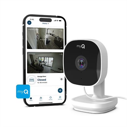 Chamberlain myQ Smart Indoor Security Camera – 1080p HD Video, Night Vision, Motion Detection, Wi-Fi, Two-Way Audio, Smartphone Control